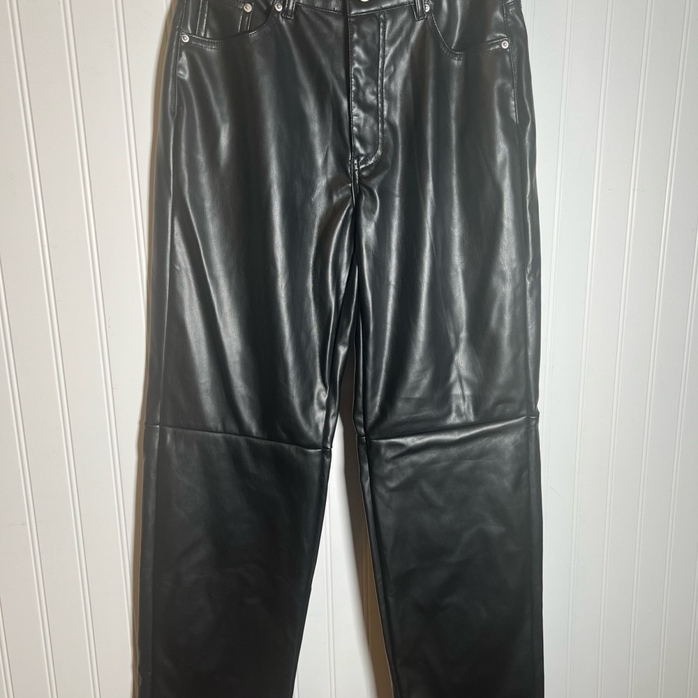 Black Faux Leather Pants women’s size S Glam Goth Motorcycle